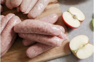 Pork and apple sausages from The Primrose Herd Butchery and online shop