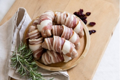 Cranberry and rosemary pigs in blankets from The Primrose Herd online shop and Farm butchery