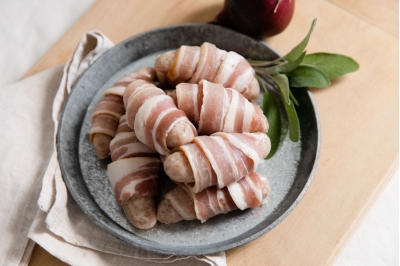 Sage and red onion pigs in blankets from The Primrose Herd online shop and Farm butchery
