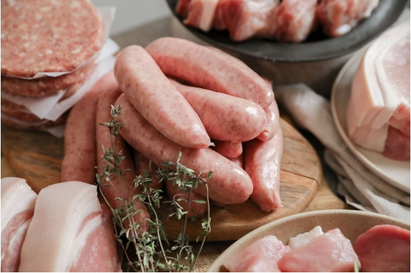 Cranberry and rosemary sausages from The Primrose Herd online shop and Farm Butchery