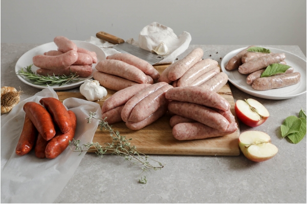 Sausage selection box from The Primrose Herd online shop and Farm Butchery