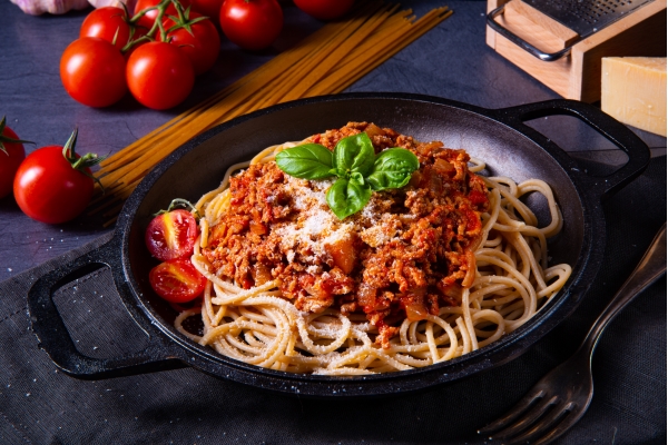 Spaghetti using minced pork from Primrose Herd butchery and online shop