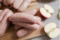 Pork and apple sausages from The Primrose Herd Butchery and online shop