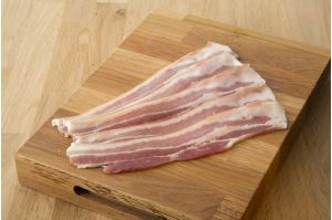 Dry cured streaky bacon from Primrose herd