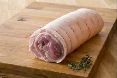 Belly pork boned and rolled from Primrose Herd online shop and farm butchery
