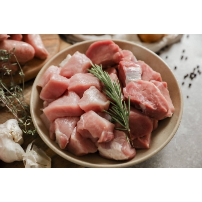 Diced pork from the Primrose Herd online shop and farm butchery