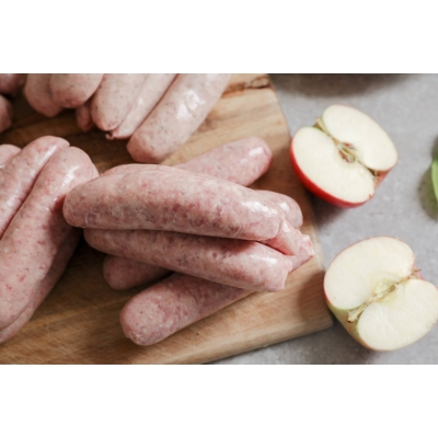 Pork and apple sausages from The Primrose Herd Butchery and online shop