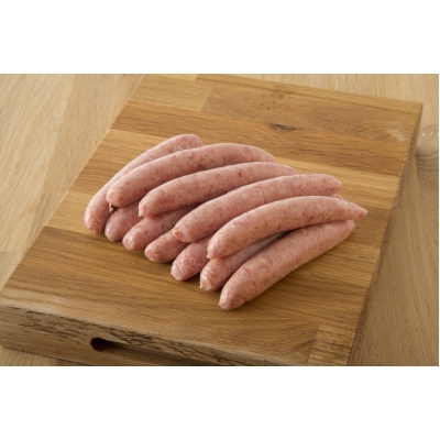 Gluten free chipolatas from Primrose Herd butchery and online shop The Primrose Herd online shop and Farm Butchery
